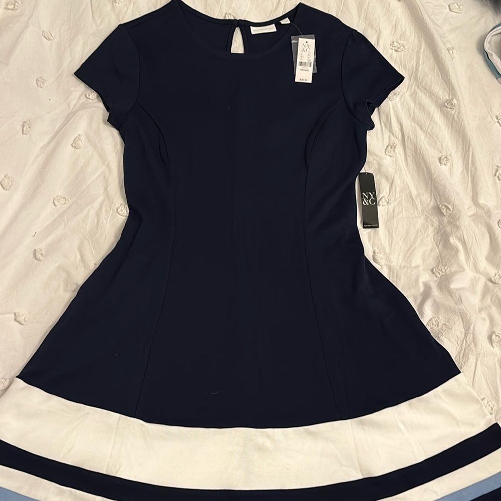 New York & Company Navy Blue Dress